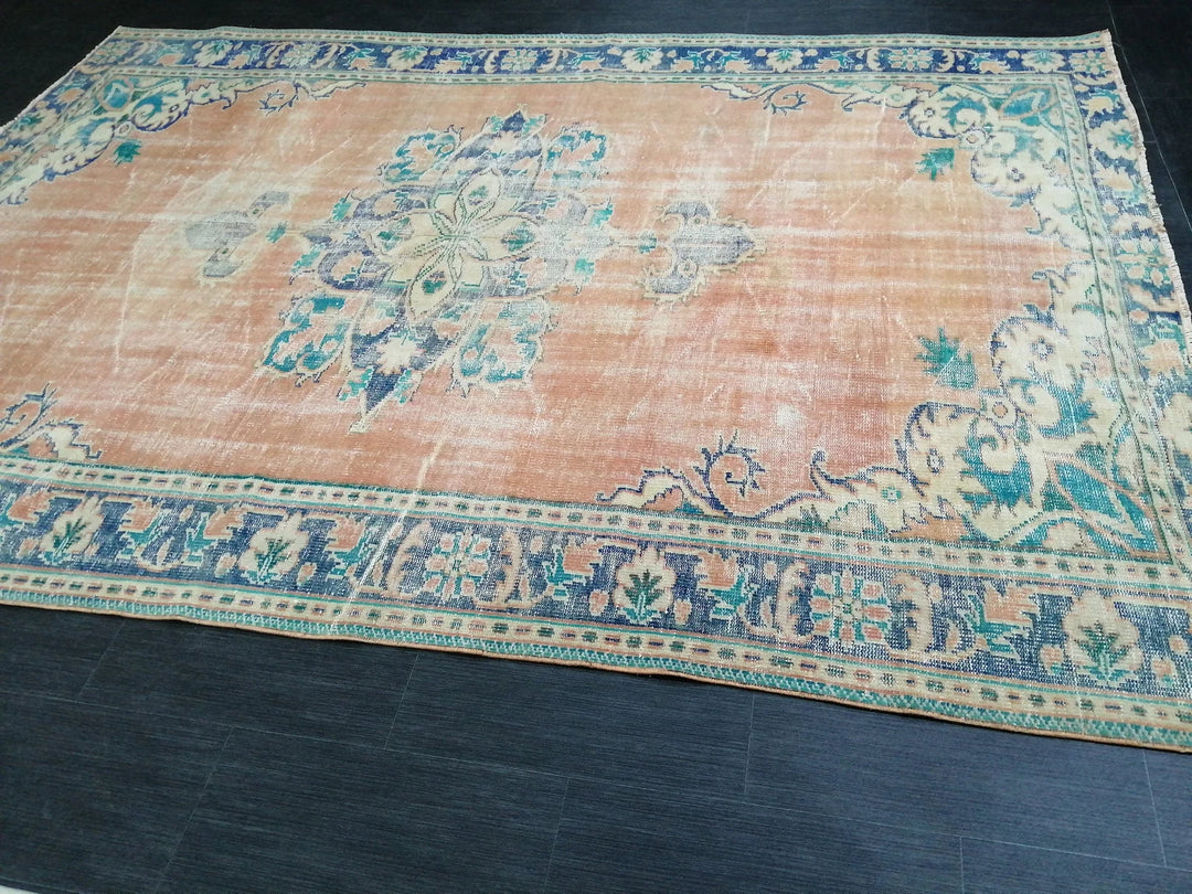 Rust Turkish Runner Rug 6' 9" x 9' 8" Hand-Knotted | No. WR78666