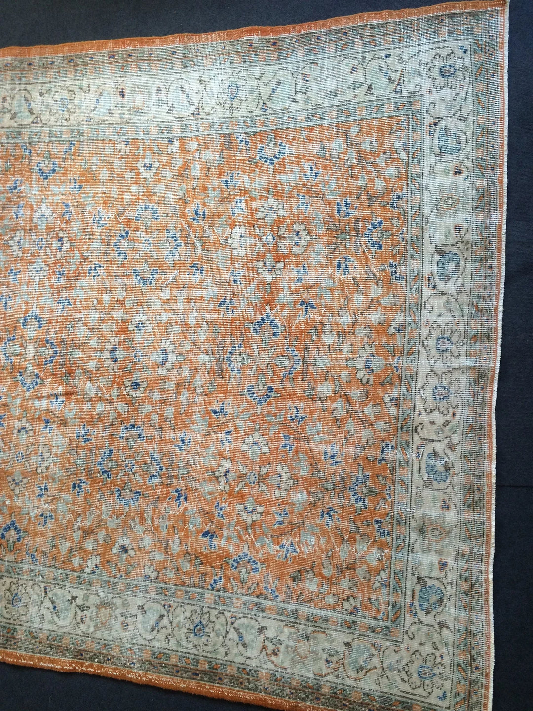 Orange Turkish Oushak Rug 6' 7" x 9' 7" Hand-Knotted | No. WR78757