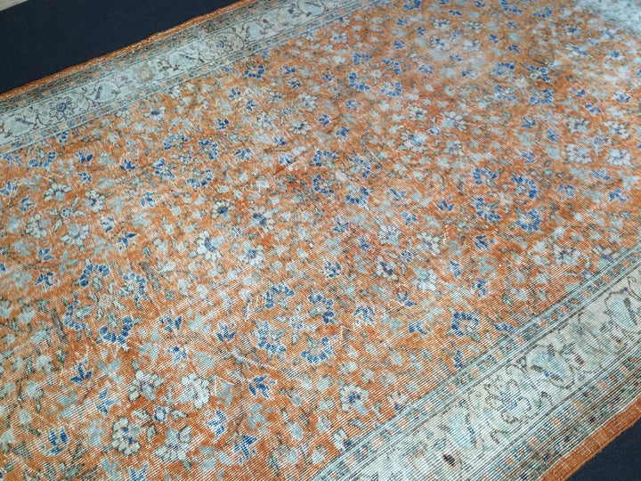 Orange Turkish Oushak Rug 6' 7" x 9' 7" Hand-Knotted | No. WR78757