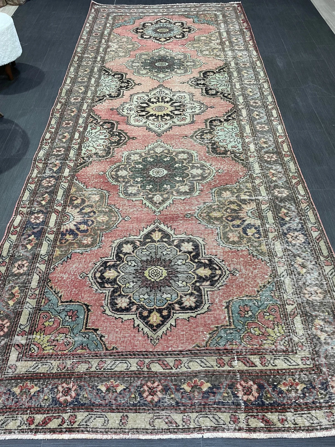 Red Turkish Runner Rug 4' 10" x 11' 9" Hand-Knotted | No. WR79251