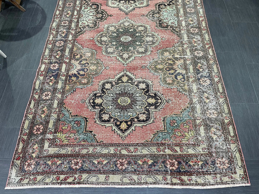 Red Turkish Runner Rug 4' 10" x 11' 9" Hand-Knotted | No. WR79251