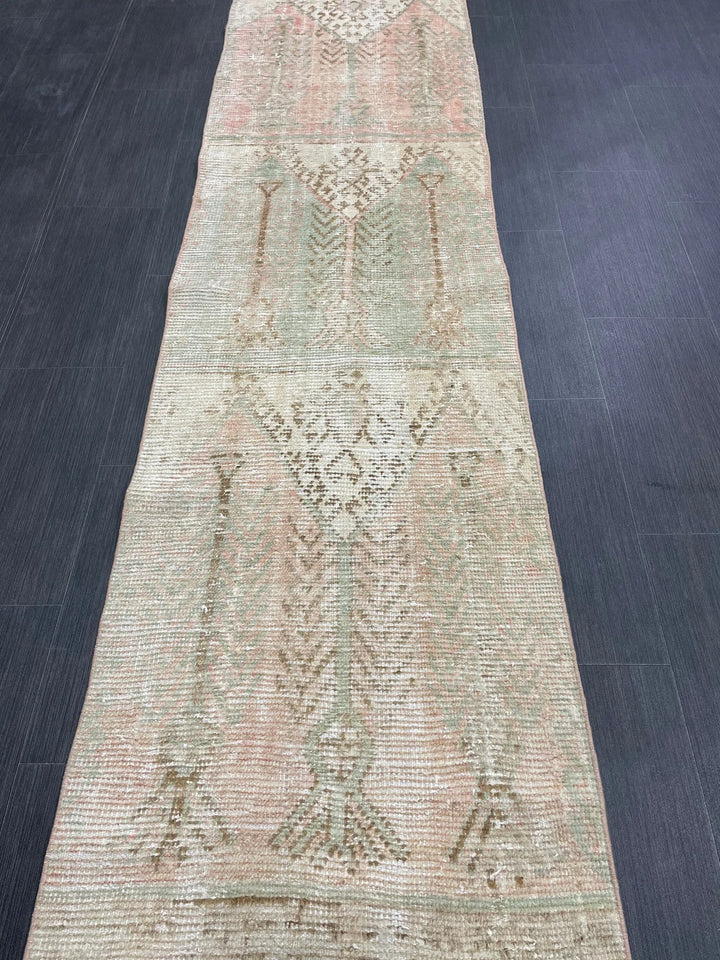 Tan Turkish Runner Rug 2' 4" x 13' 7" Hand-Knotted | No. WR79412