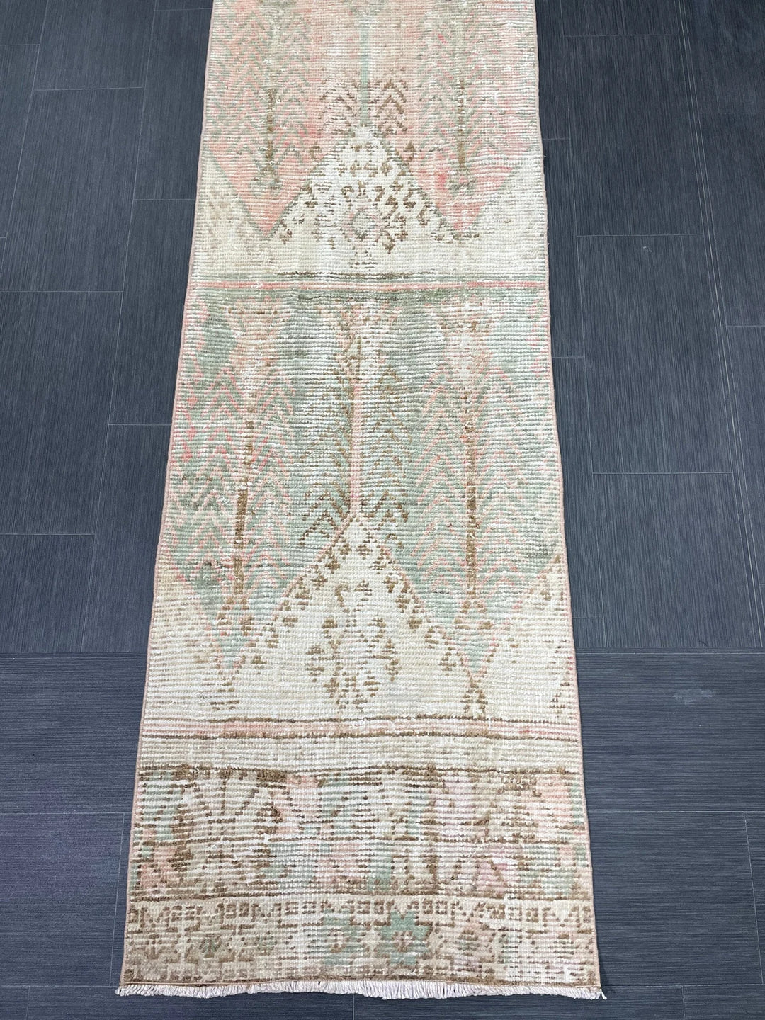 Tan Turkish Runner Rug 2' 4" x 13' 7" Hand-Knotted | No. WR79412