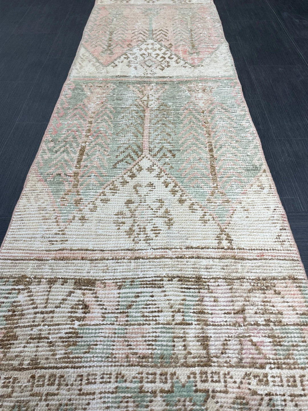 Tan Turkish Runner Rug 2' 4" x 13' 7" Hand-Knotted | No. WR79412