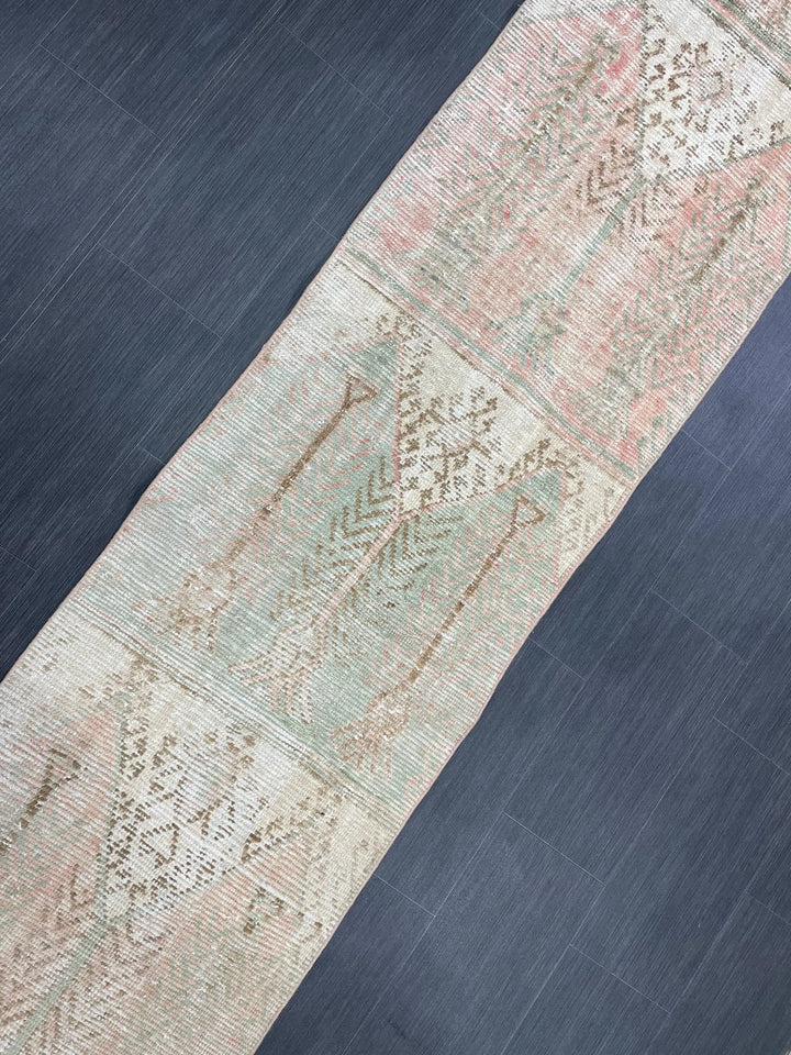 Tan Turkish Runner Rug 2' 4" x 13' 7" Hand-Knotted | No. WR79412