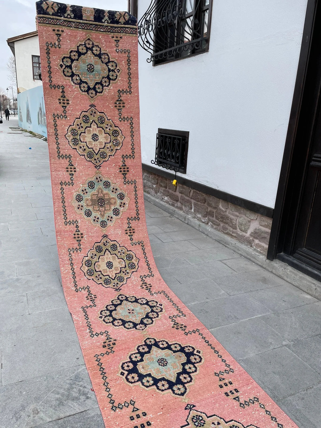 Pink Turkish Runner Rug 2' 8" x 20' 4" Hand-Knotted | No. WR79426