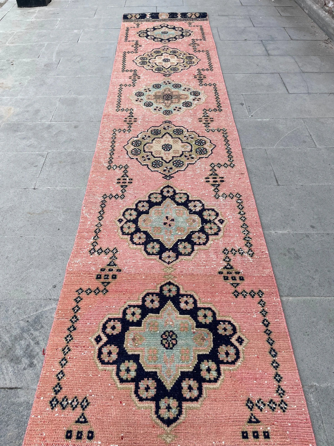 Pink Turkish Runner Rug 2' 8" x 20' 4" Hand-Knotted | No. WR79426
