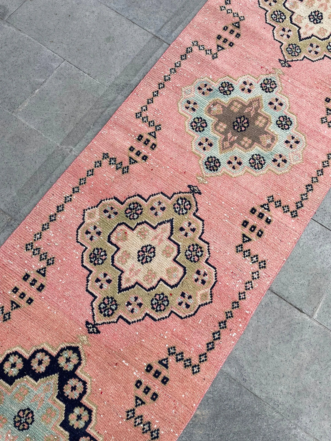 Pink Turkish Runner Rug 2' 8" x 20' 4" Hand-Knotted | No. WR79426