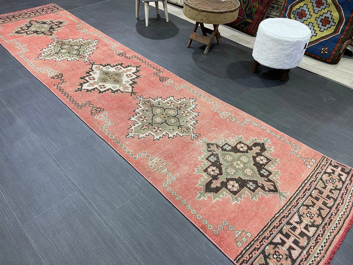 Brown Turkish Runner Rug 2' 8" x 11' 1" Hand-Knotted | No. WR79438