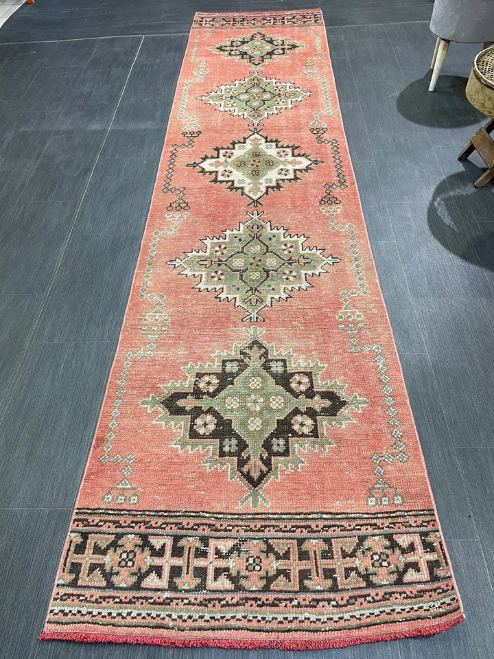 Brown Turkish Runner Rug 2' 8" x 11' 1" Hand-Knotted | No. WR79438