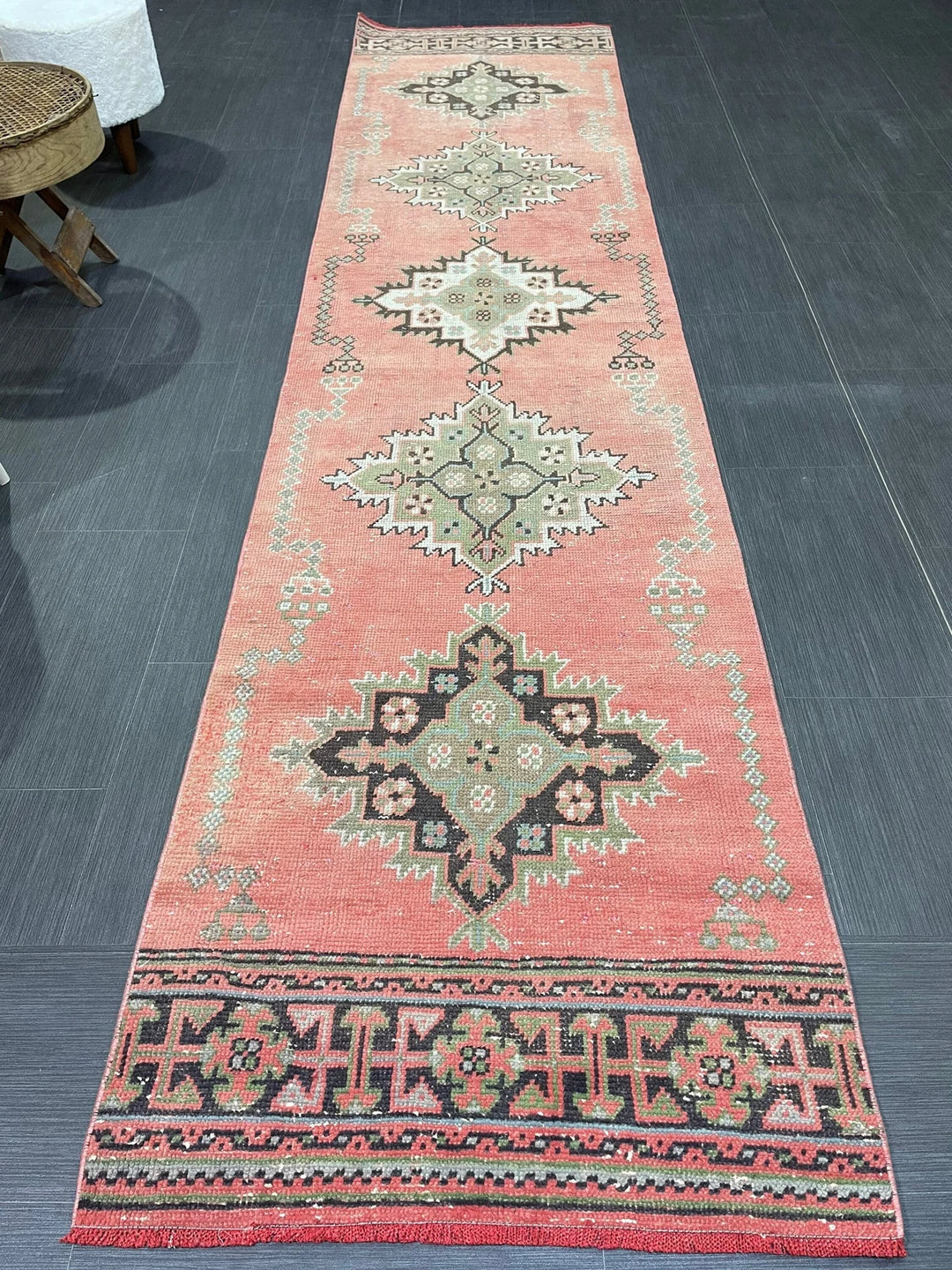 Brown Turkish Runner Rug 2' 8" x 11' 1" Hand-Knotted | No. WR79438