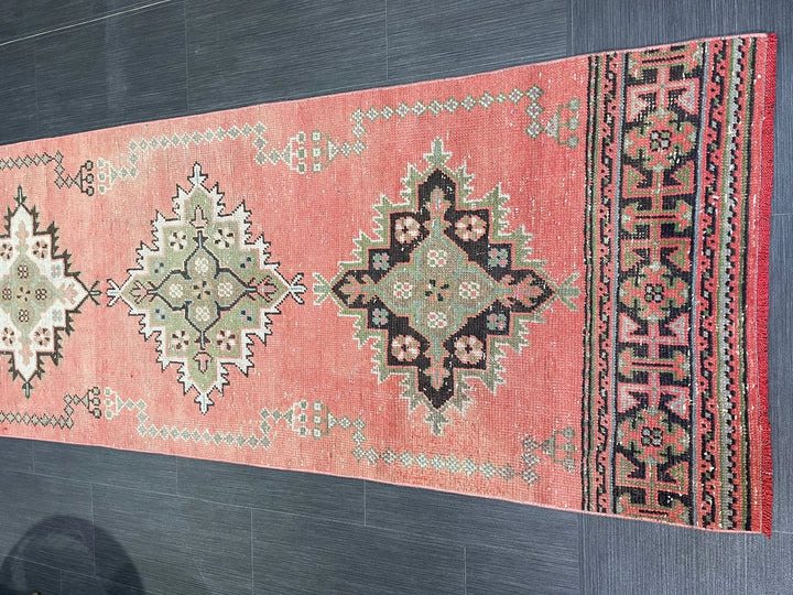 Brown Turkish Runner Rug 2' 8" x 11' 1" Hand-Knotted | No. WR79438