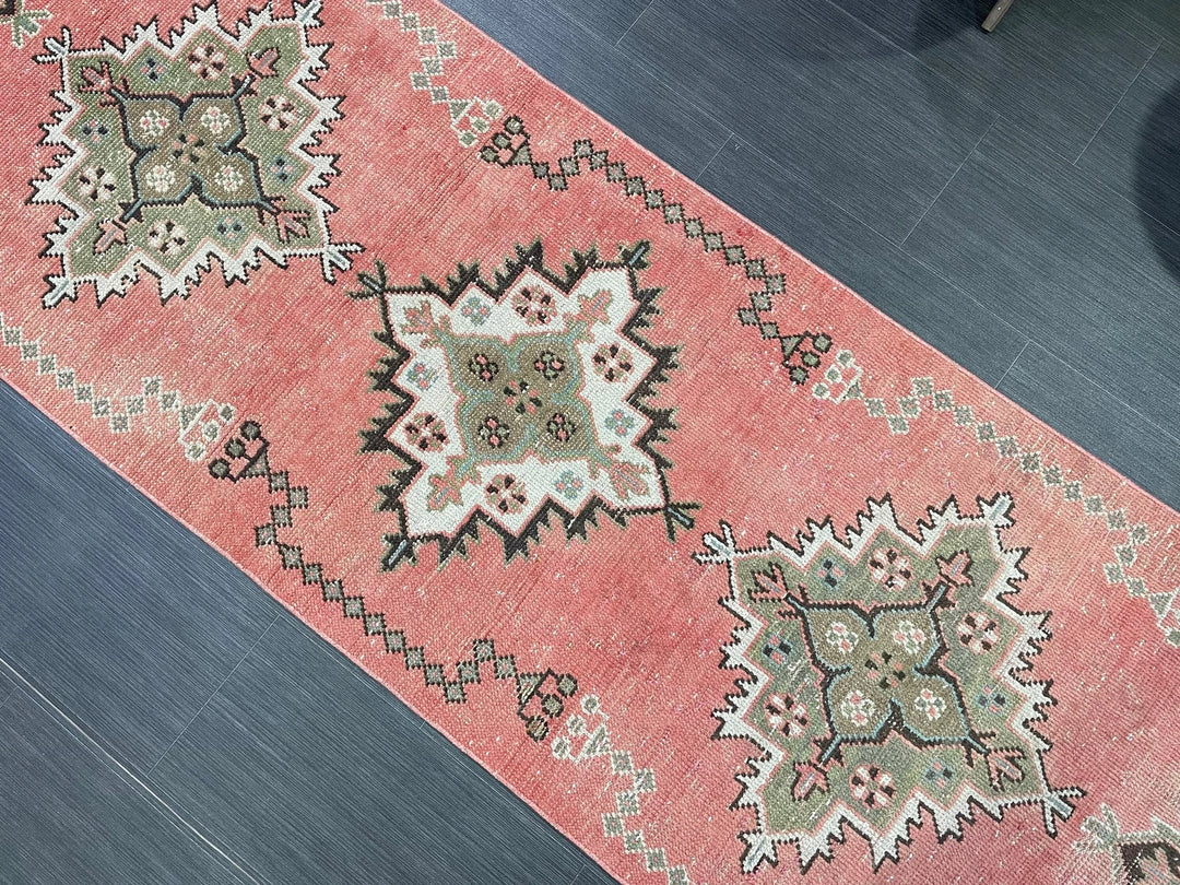 Brown Turkish Runner Rug 2' 8" x 11' 1" Hand-Knotted | No. WR79438
