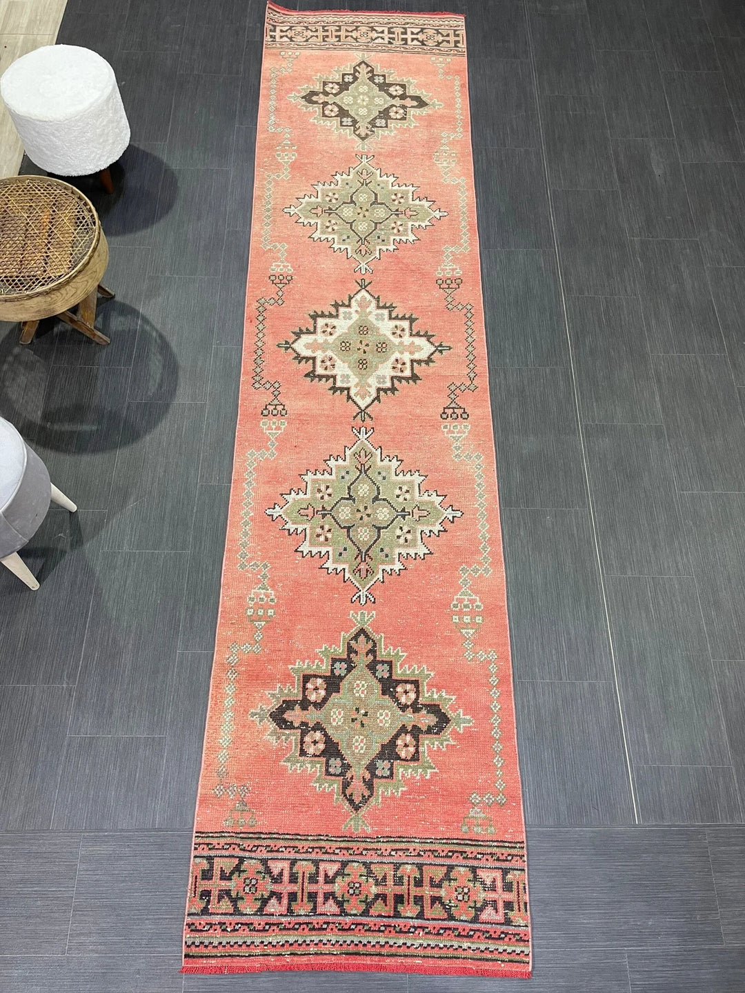 Brown Turkish Runner Rug 2' 8" x 11' 1" Hand-Knotted | No. WR79438