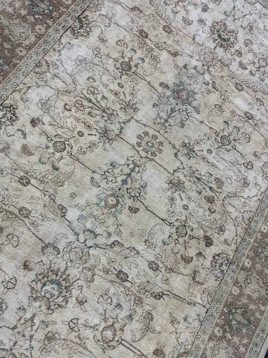 Blue Turkish Vintage Rug 7' 6" x 10' 10" Hand-Knotted | No. WR79484