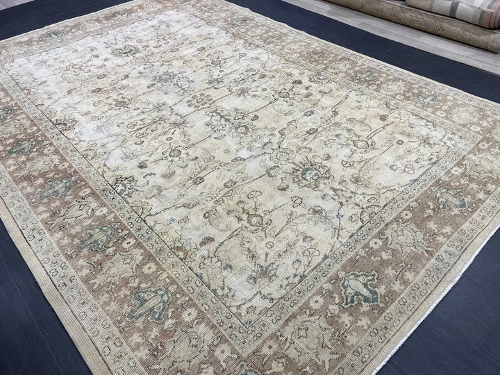 Blue Turkish Vintage Rug 7' 6" x 10' 10" Hand-Knotted | No. WR79484