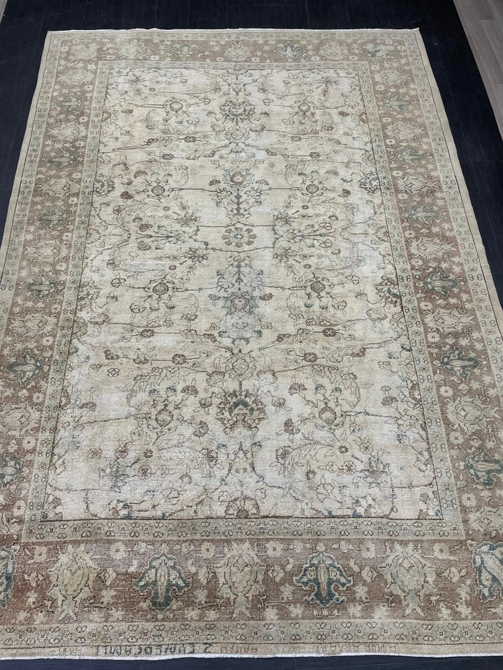 Blue Turkish Vintage Rug 7' 6" x 10' 10" Hand-Knotted | No. WR79484