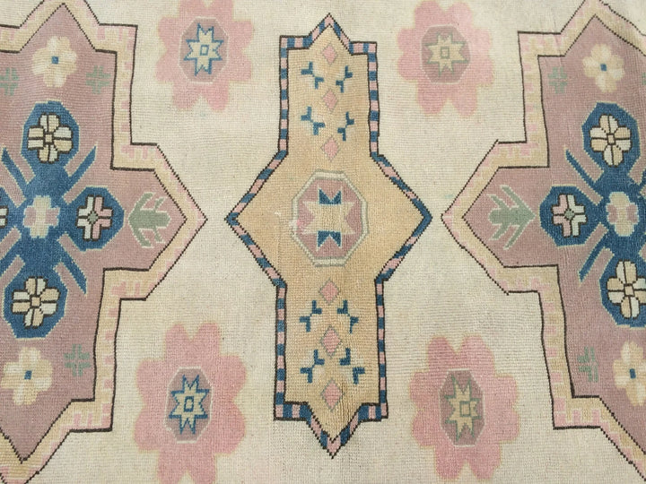 Beige Turkish Runner Rug 5' 2" x 7' 4" Hand-Knotted | No. WR80093