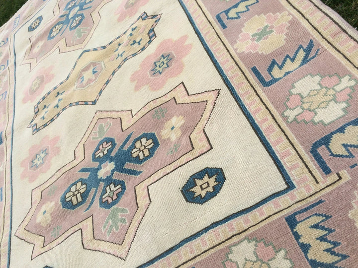 Beige Turkish Runner Rug 5' 2" x 7' 4" Hand-Knotted | No. WR80093