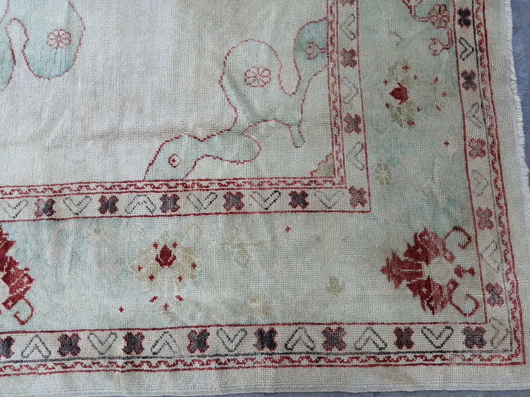 Beige Turkish Oushak Rug 9' 4" x 11' 9" Hand-Knotted | No. WR80323