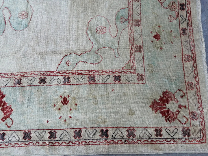 Beige Turkish Oushak Rug 9' 4" x 11' 9" Hand-Knotted | No. WR80323