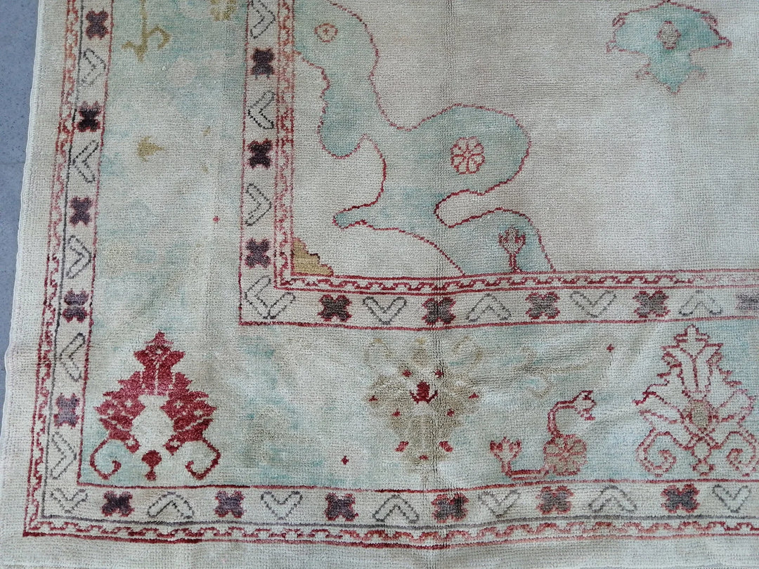 Beige Turkish Oushak Rug 9' 4" x 11' 9" Hand-Knotted | No. WR80323