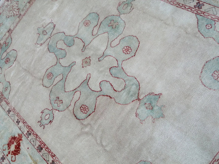 Beige Turkish Oushak Rug 9' 4" x 11' 9" Hand-Knotted | No. WR80323