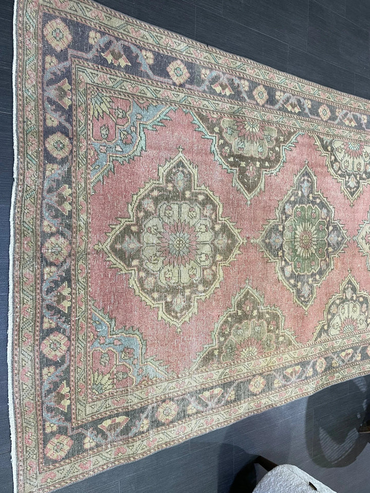 Pink Turkish Runner Rug 4' 11" x 12' 6" Hand-Knotted | No. WR80564