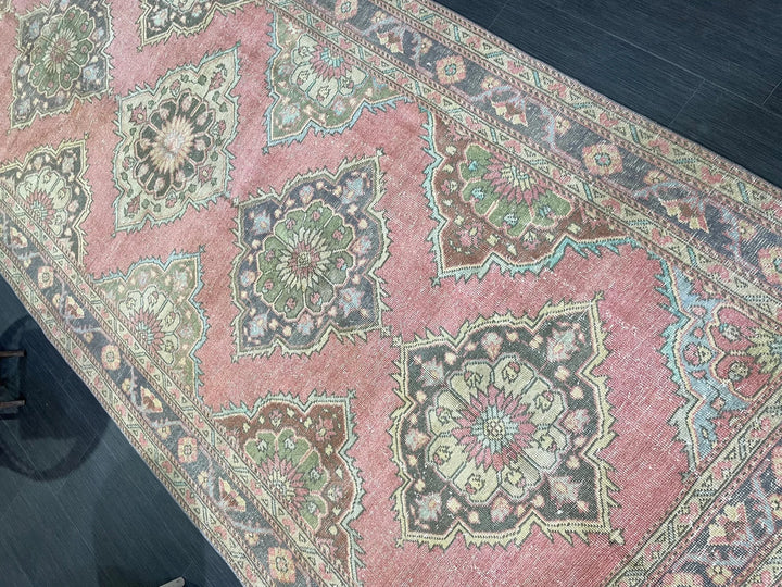 Pink Turkish Runner Rug 4' 11" x 12' 6" Hand-Knotted | No. WR80564