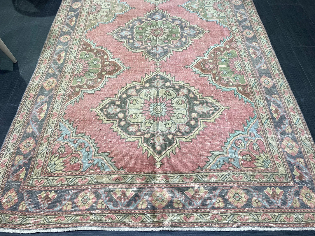 Pink Turkish Runner Rug 4' 11" x 12' 6" Hand-Knotted | No. WR80564