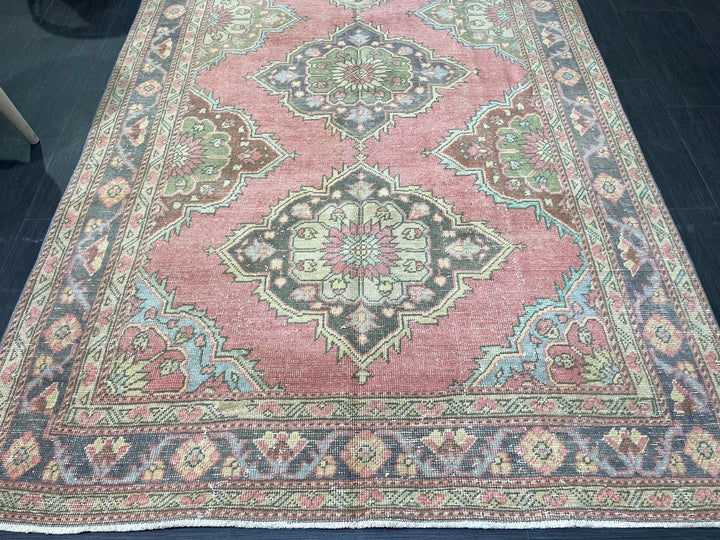 Pink Turkish Runner Rug 4' 11" x 12' 6" Hand-Knotted | No. WR80564