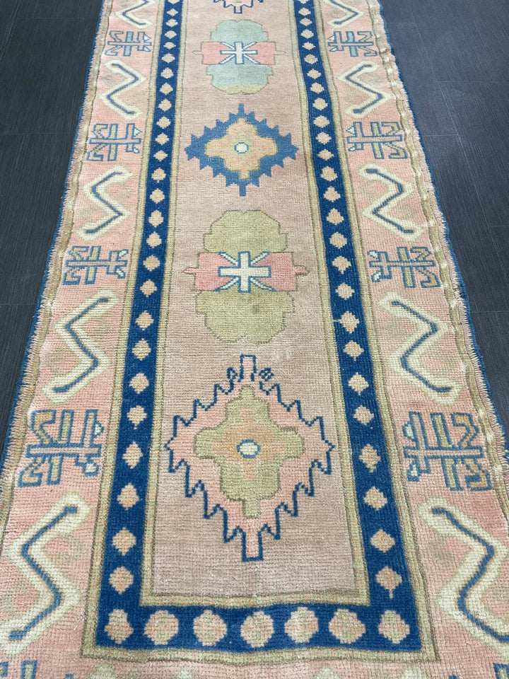 Brown Turkish Runner Rug 2' 8" x 13' 4" Hand-Knotted | No. WR80636