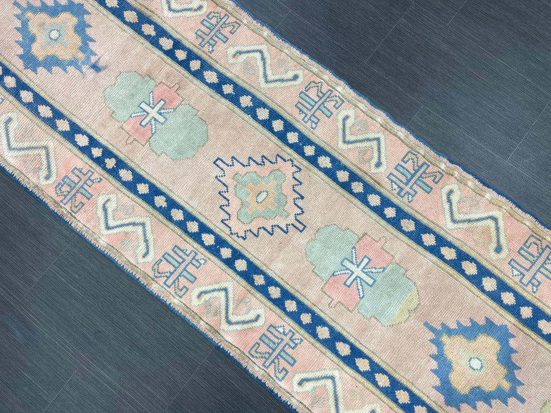 Brown Turkish Runner Rug 2' 8" x 13' 4" Hand-Knotted | No. WR80636