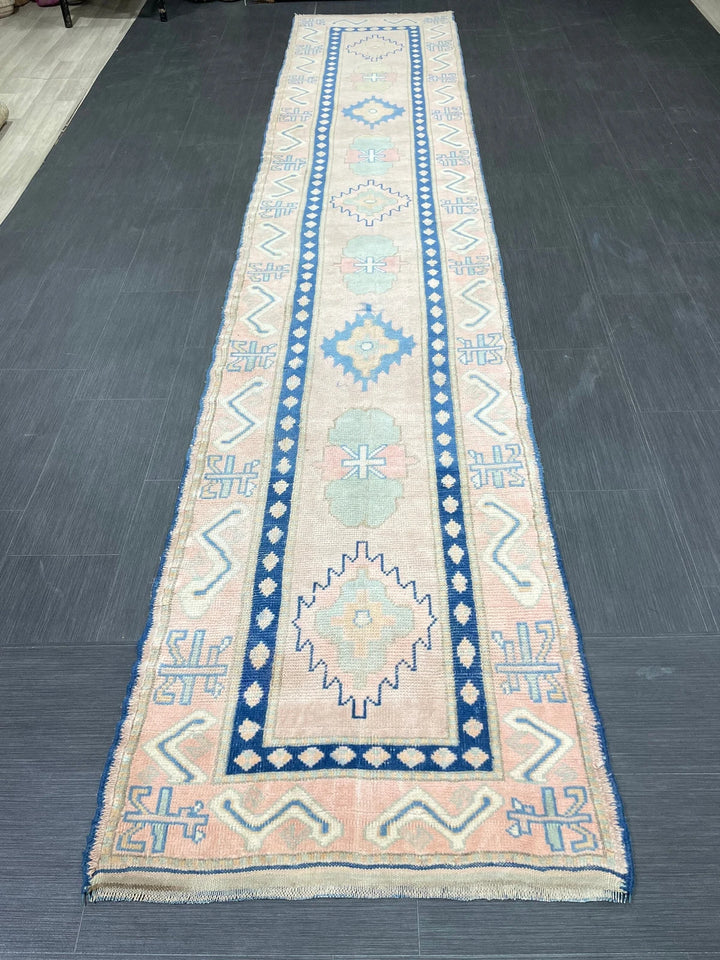 Brown Turkish Runner Rug 2' 8" x 13' 4" Hand-Knotted | No. WR80636