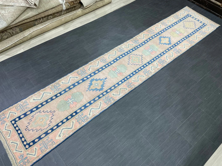 Brown Turkish Runner Rug 2' 8" x 13' 4" Hand-Knotted | No. WR80636