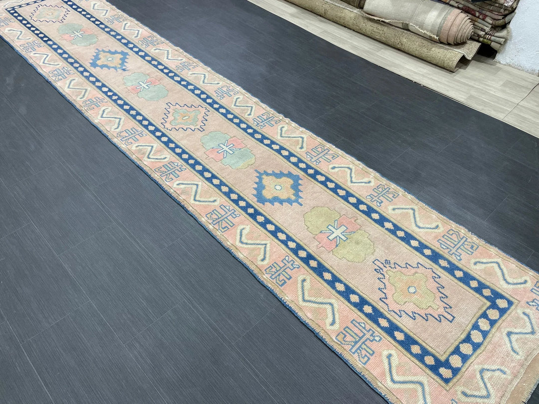 Brown Turkish Runner Rug 2' 8" x 13' 4" Hand-Knotted | No. WR80636
