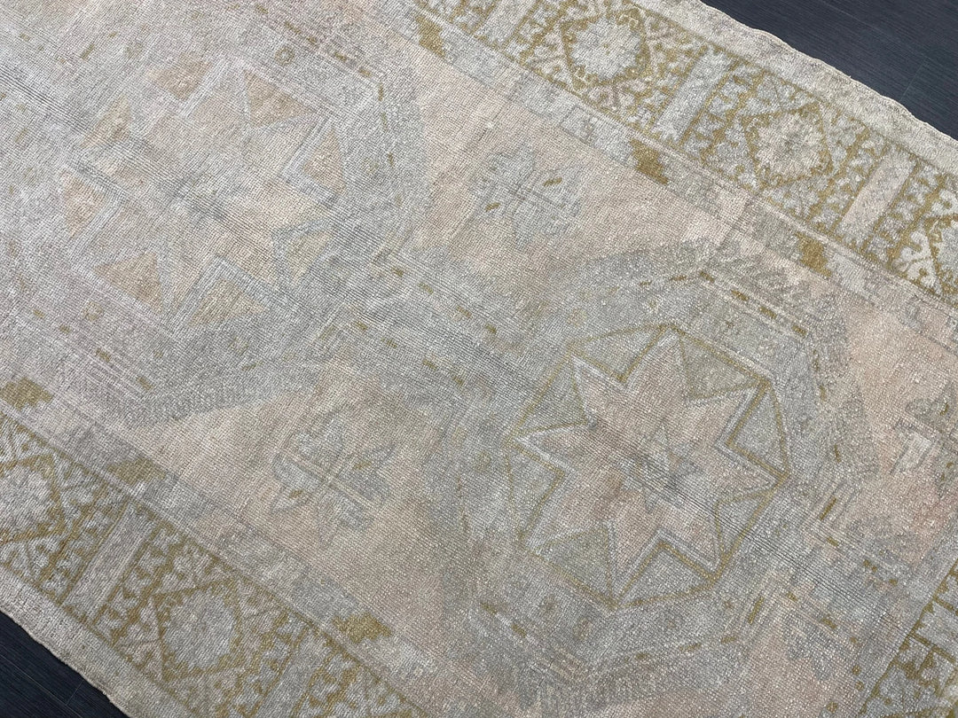 Beige Turkish Runner Rug 5' x 11' 5" Hand-Knotted | No. WR80739