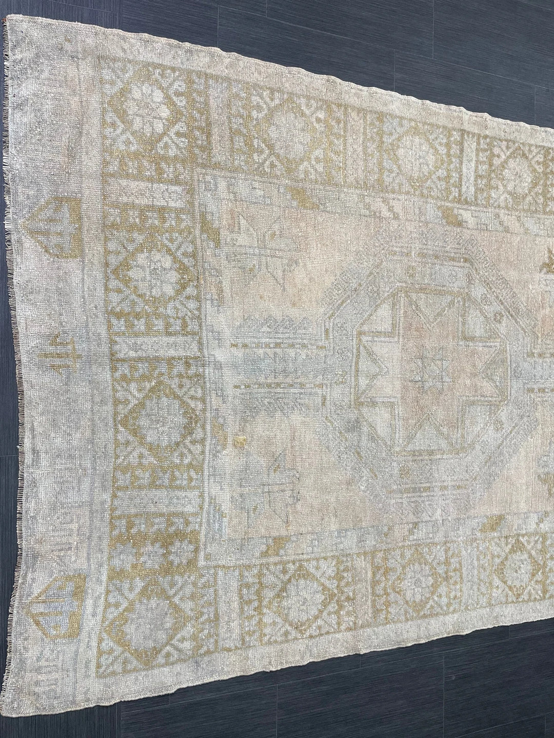 Beige Turkish Runner Rug 5' x 11' 5" Hand-Knotted | No. WR80739
