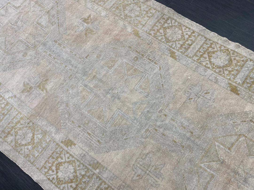Beige Turkish Runner Rug 5' x 11' 5" Hand-Knotted | No. WR80739