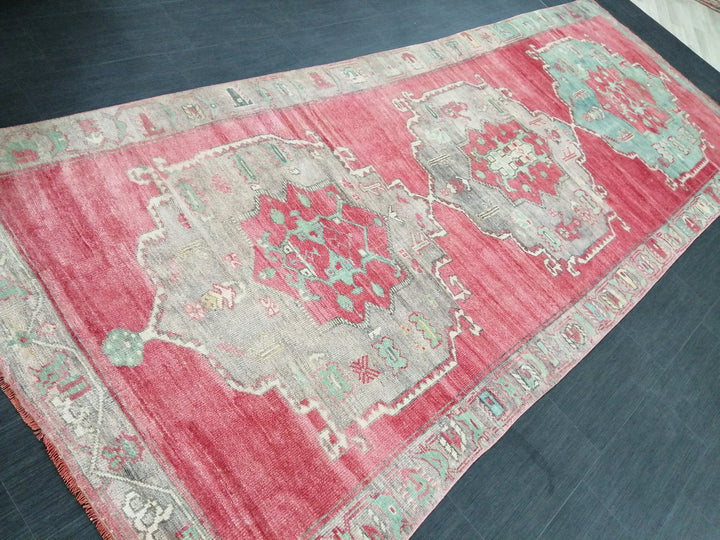 Tan Turkish Runner Rug 4' 11" x 12' 6" Hand-Knotted | No. WR81211