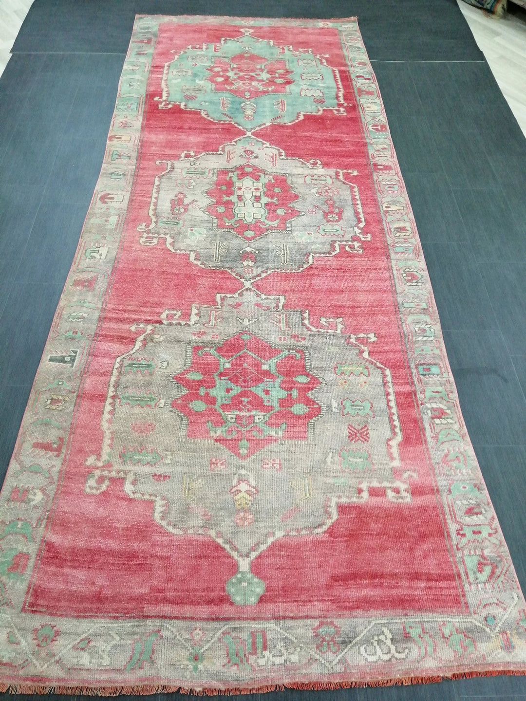 Tan Turkish Runner Rug 4' 11" x 12' 6" Hand-Knotted | No. WR81211