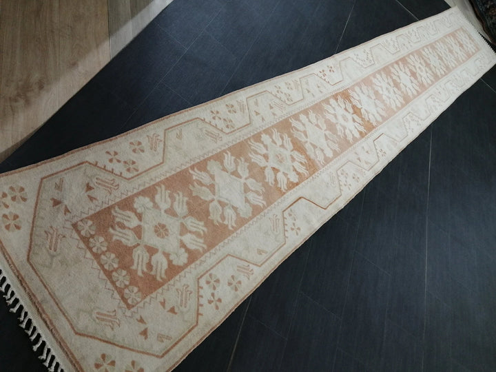 Tan Turkish Runner Rug 2' 7" x 17' 2" Hand-Knotted | No. WR81453