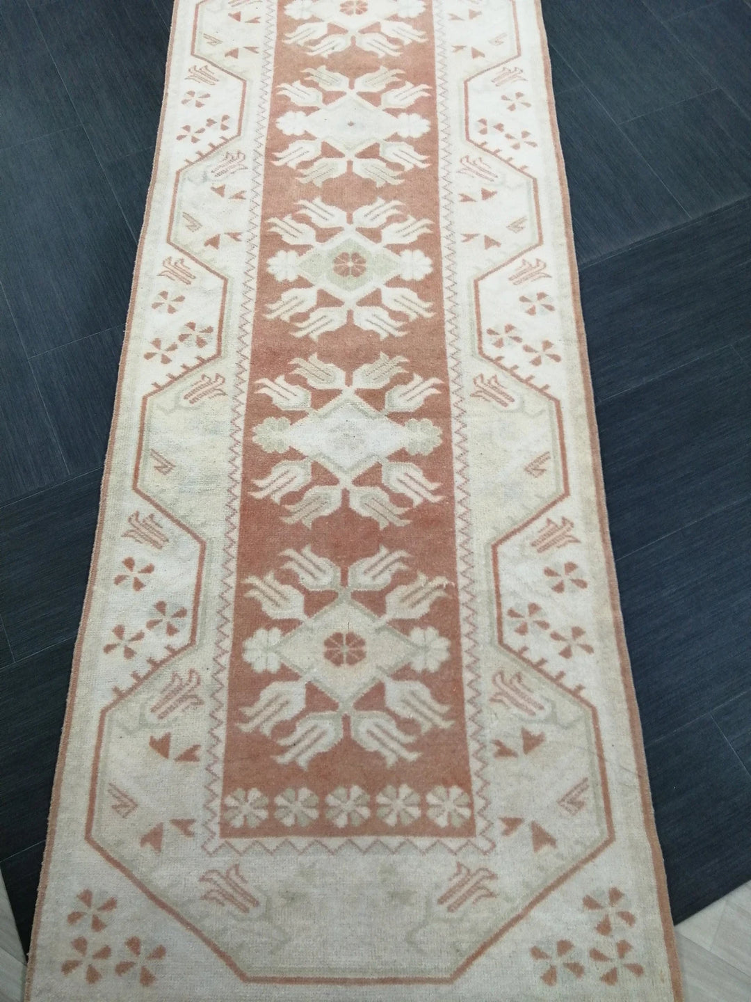 Tan Turkish Runner Rug 2' 7" x 17' 2" Hand-Knotted | No. WR81453