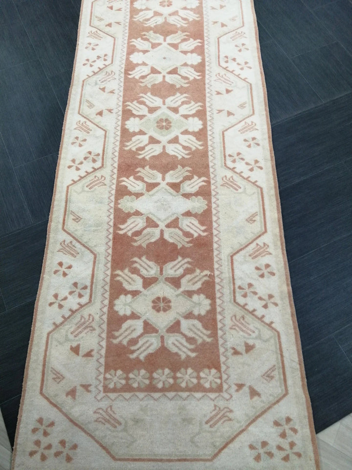 Tan Turkish Runner Rug 2' 7" x 17' 2" Hand-Knotted | No. WR81453