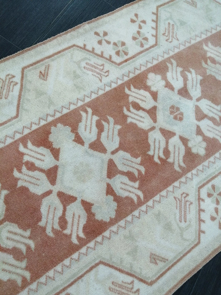 Tan Turkish Runner Rug 2' 7" x 17' 2" Hand-Knotted | No. WR81453