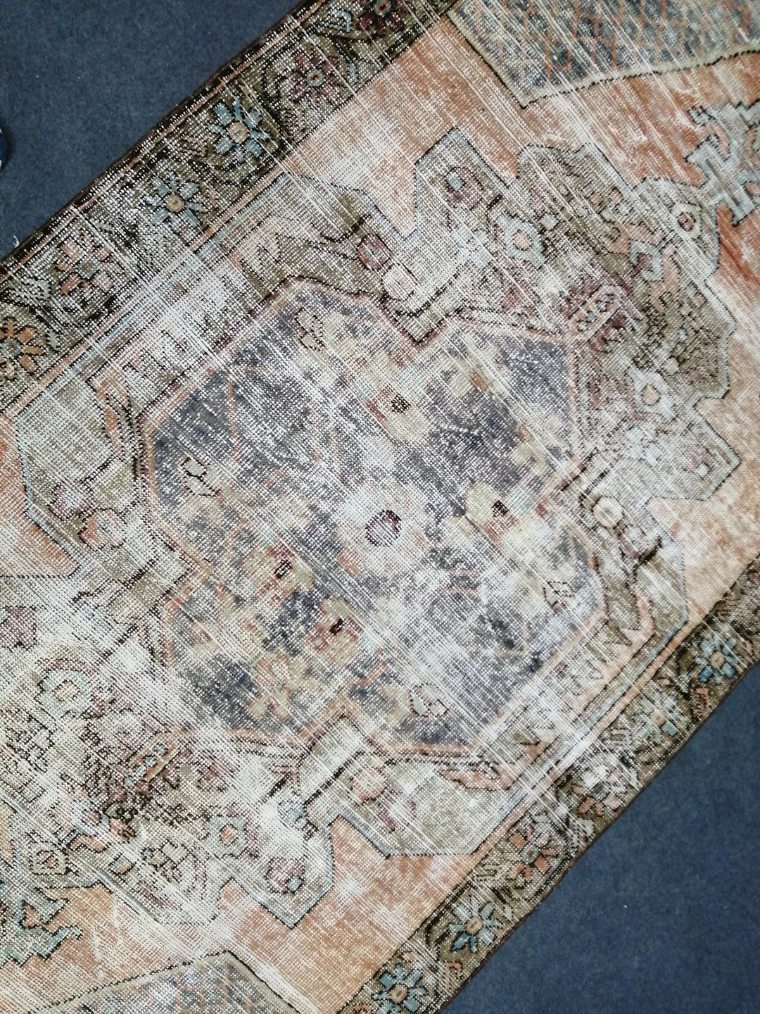 Beige Turkish Runner Rug 4' 4" x 9' Hand-Knotted | No. WR81513
