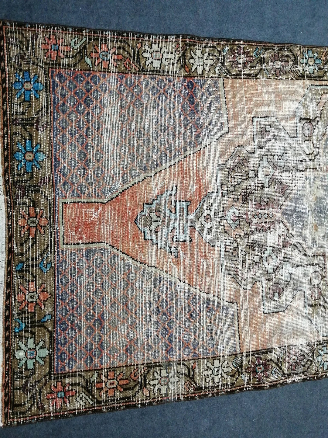Beige Turkish Runner Rug 4' 4" x 9' Hand-Knotted | No. WR81513