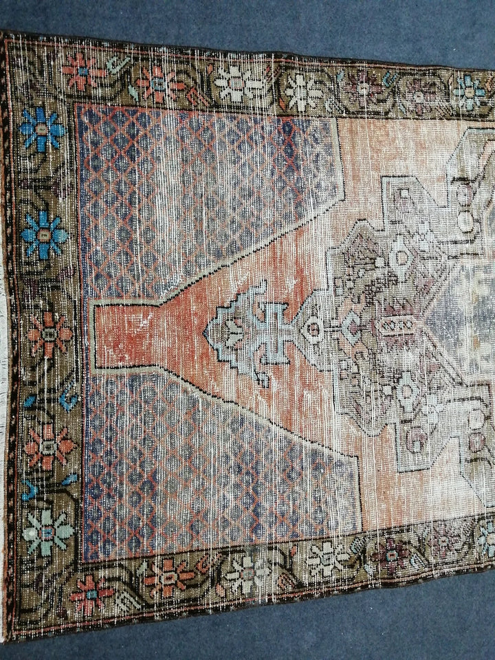 Beige Turkish Runner Rug 4' 4" x 9' Hand-Knotted | No. WR81513