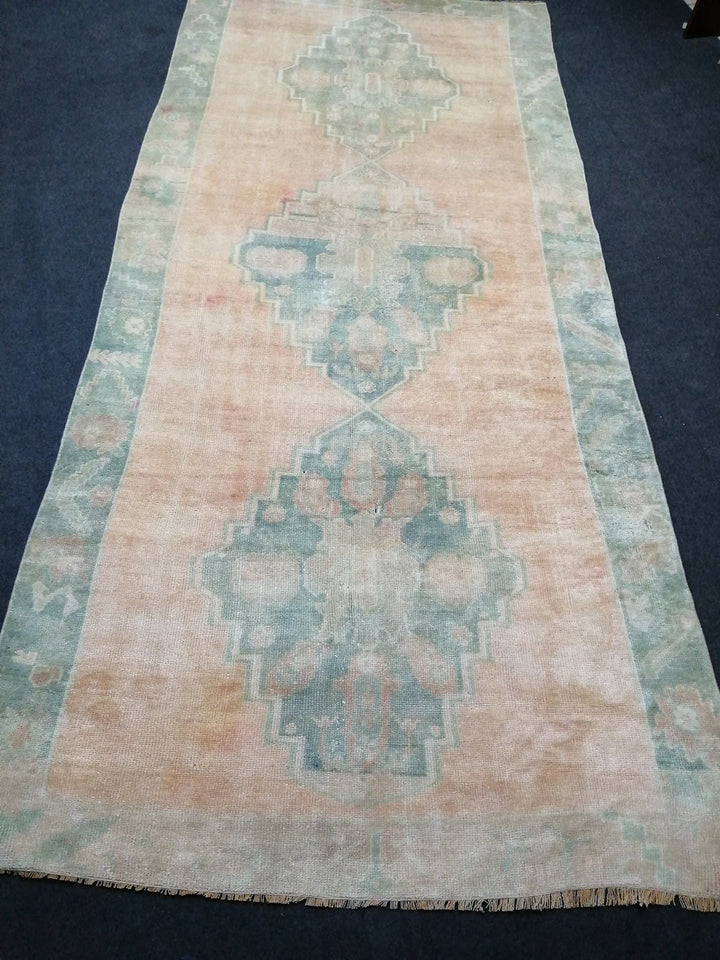 Rust Turkish Runner Rug 4' 6" x 10' Hand-Knotted | No. WR81578