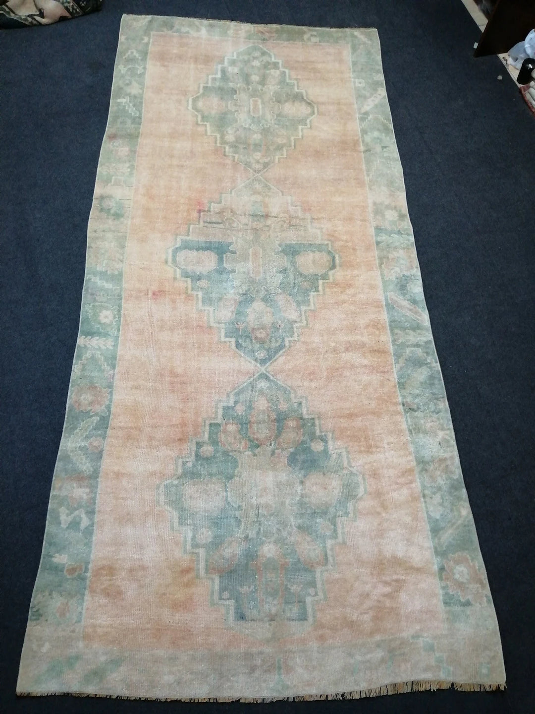 Rust Turkish Runner Rug 4' 6" x 10' Hand-Knotted | No. WR81578